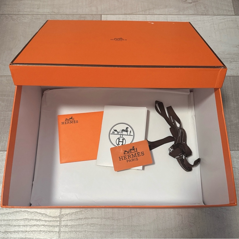 Hermes Orange Box with Brown Ribbon